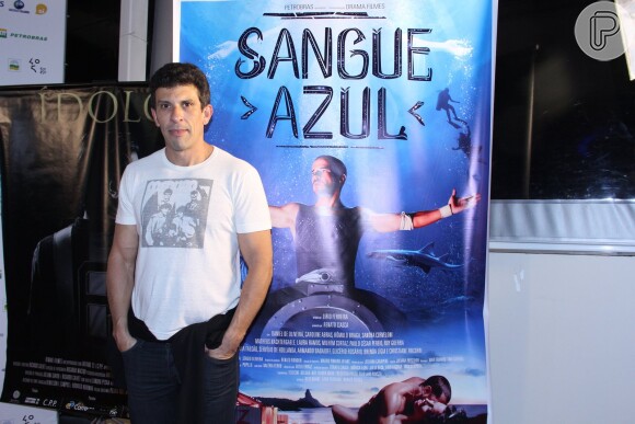 Milhem Cortaz marca presença na pré-estreia do filme 'Sangue Azul', no Festival do Rio