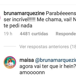 Maisa responde pedido de Bruna Marquezine sobre atração do SBT