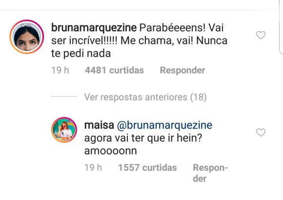 Maisa responde pedido de Bruna Marquezine sobre atração do SBT