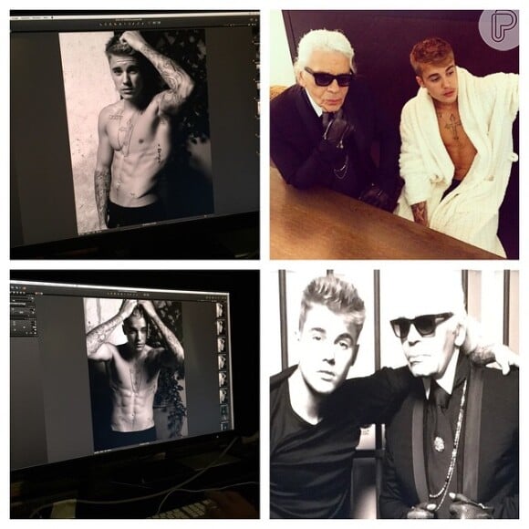 Justin Bieber é fotografado pro Karl Lagerfeld