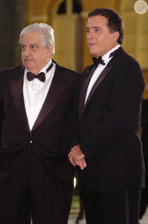 Hugo Carvana com Tony Ramos na novela 'Paraíso Tropical' (2007)