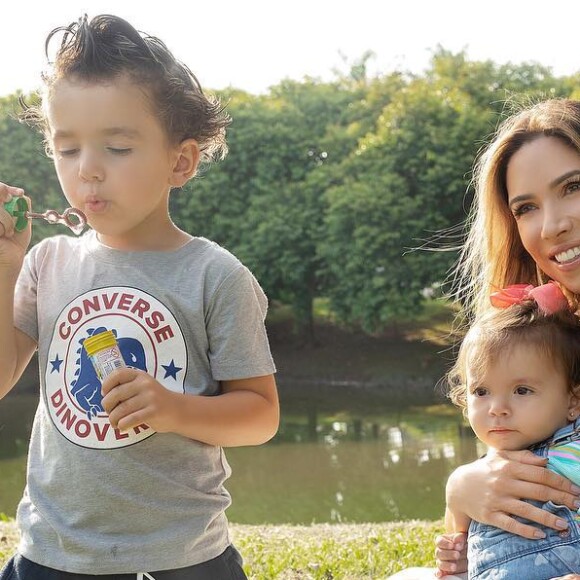 Patricia Abravanel é mãe de Pedro, de 4 anos, Jane, de 1, e o recém-nascido, Senor