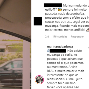 Marina Ruy Barbosa reage a comentário em que fã a chamou de 'menos artificial'