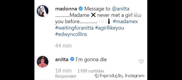 Anitta responde post de Madonna