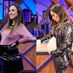 Grávida fashion & comfy: stylists detalham looks de Tatá Werneck no 'Lady Night' em entrevista ao Purepeople nesta segunda-feira, dia 15 de julho de 2019