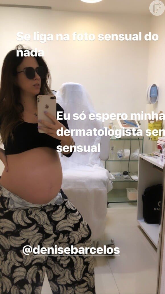 Tatá Werneck exibiu a barriga de gravidez em foto no Instagram nesta quinta-feira, 8 de agosto de 2019