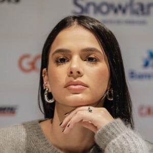 Bruna Marquezine comenta cenas do filme 'Vou Nada Até Você', no qual estreia como protagonista, em coletiva no 47º Festival de Gramado, nesta terça-feira, 21 de agosto de 2019