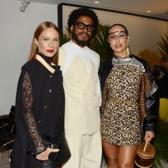 Sabrina Sato posa com Ícaro Silva e Mariana Ximenes em evento da Louis Vuitton