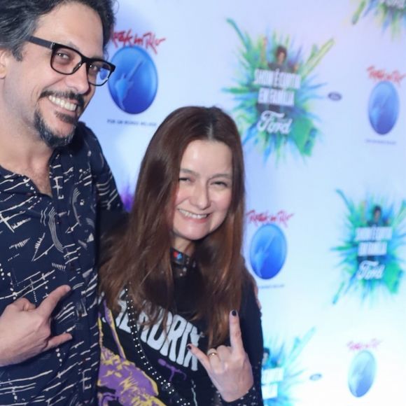 Lúcio Mauro Filho e a mulher, Cíntia Oliveira, marcaram presença no primeiro dia de Rock in Rio
