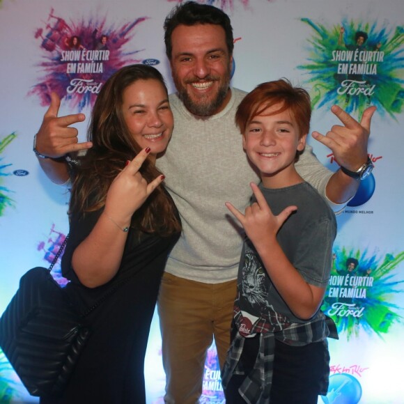 Rodrigo Lombardi e a mulher, Betty Baumgarten, levaram o filho ao Rock in Rio