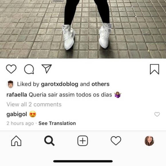 Rafaella Santos posta foto e Gabigol comenta nesta quinta-feira, dia 10 de outubro de 2019