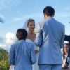 Filhos de Kaká, Luca e Isabella levam alianças no casamento do pai com Carol Dias