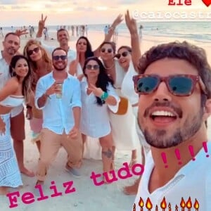 Grazi Massafera faz post de aniversário de Caio Castro: 'Ele! Feliz tudo'