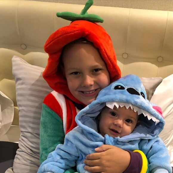 Carol Dantas é mãe de Davi Lucca, de 8 anos, e Valentin, de 5 meses