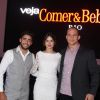 Pedro Scooby, Thaila Ayala e Junior Cigano prestigiam o prêmio 'Veja Rio Comer & Beber 2014' na noite do dia 23 de outubro de 2014, no Hotel Copacabana Palace, no Rio de Janeiro