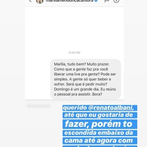 Marília Mendonça faz comentário divertido após live recorde de Gusttavo Lima