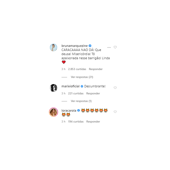 Giovanna Ewbank ganha elogios de Bruna Marquezine e mais famosas em foto de topless na gravidez