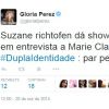 A autora Gloria Perez também usou o Twitter para se manifestar sobre o caso
