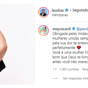 Mayra Cardi comenta em post sobre entrevista de Pérola Faria