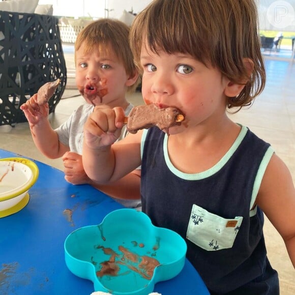 Gabriel, de 3 anos, e Samuel, de 2, são filhos de Gusttavo Lima e Andressa Suita
