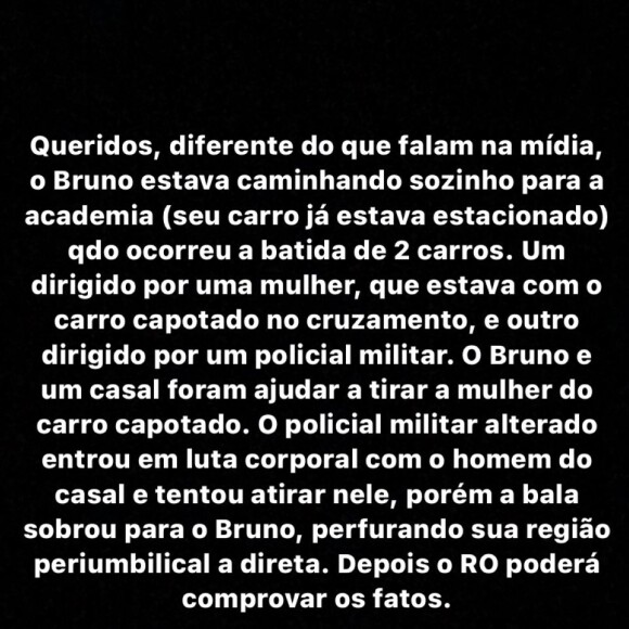 Família de Bruno Miranda, o Borat, se pronunciou sobre briga de trânsito que culminou com o modelo sendo baleado