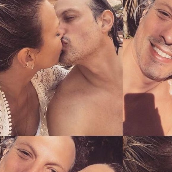 Noivo de Eliana, Adriano Ricco apareceu em fotos trocando beijos com a apresentadora