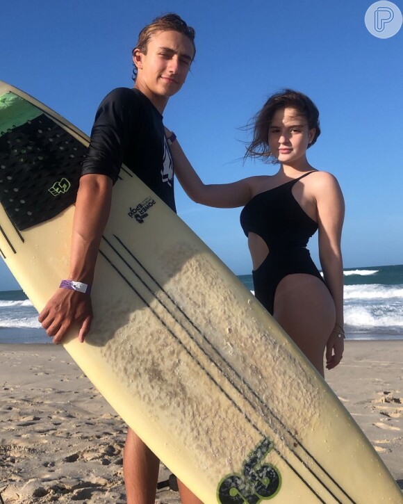 Sophia Valverde e Enzo Krieger estão passando dias de férias no Ceará