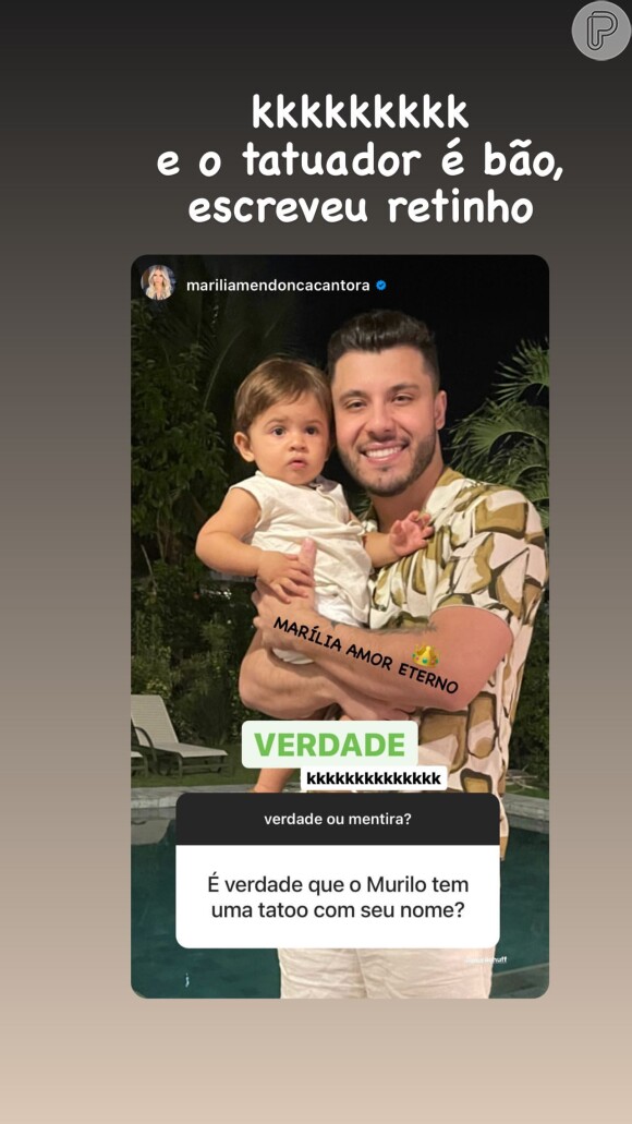 Marília Mendonça divertiu namorado, Murilo Huff, ao responder seguidora no Instagram