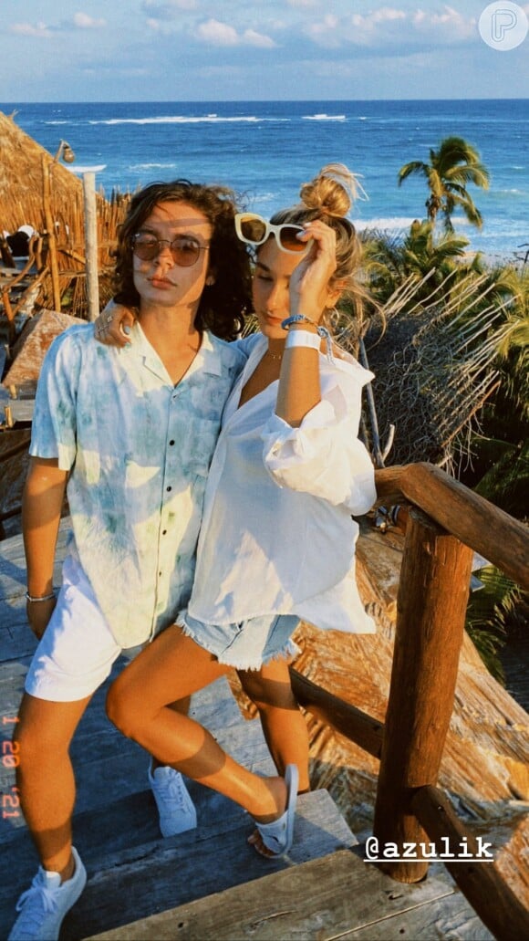 Sasha Meneghel e João Figueiredo mostram bastidores da viagem no Instagram