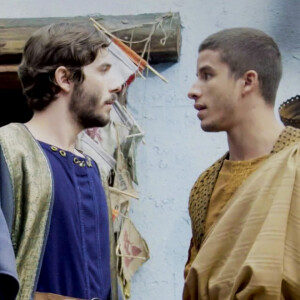 Na novela 'Gênesis', Harã (Ricky Tavares) assume o posto de primogênito em decisão do pai, Terá (Angelo Paes Leme)