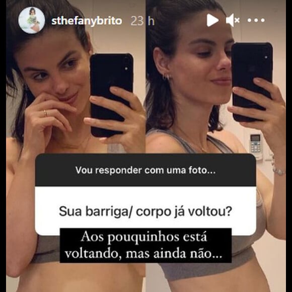 Sthefany Brito mostrou barriga após gravidez e revelou: 'Ainda não voltou'