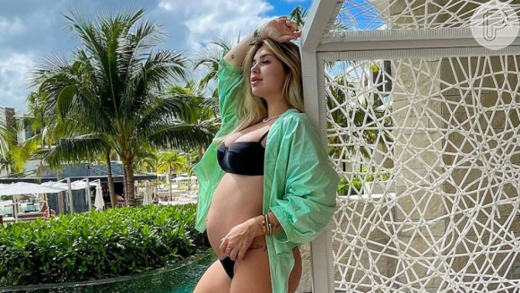 Grávida de 7 meses do cantor Zé Felipe, Virgínia Fonseca compartilhou vídeo da filha mexendo dentro da barriga