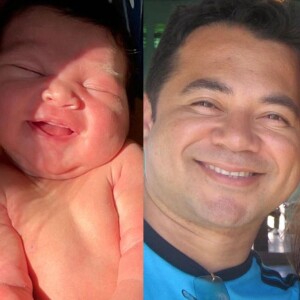 Lucas Veloso exibiu foto da filha, Lua Maria, e comparou com Shaolin, seu pai