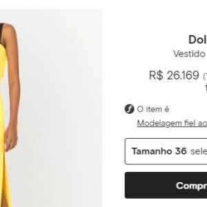 O vestido usado por Angélica, no tamanho 36, custa mais de R$ 26 mil