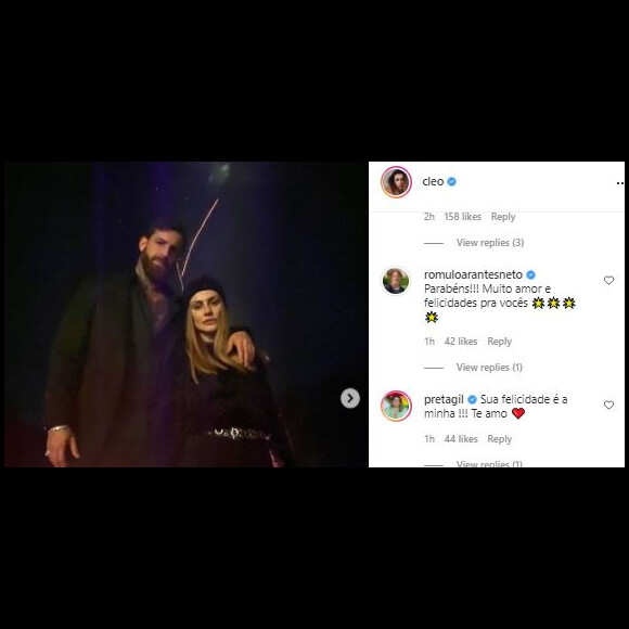 Cleo mostra novas fotos de casamento e ex-marido Romulo Neto parabeniza: 'Muito amor'