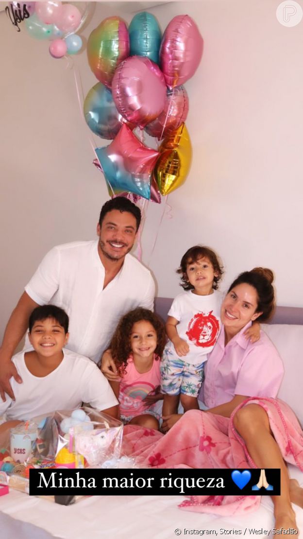 Wesley Safadão e Thyane Dantas acordam filha Ysis com surpresa em aniversário de 7 anos