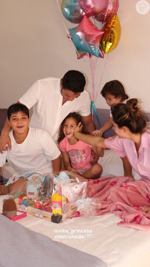 Wesley Safadão faz surpresa de aniversário de 7 anos para filha Ysis