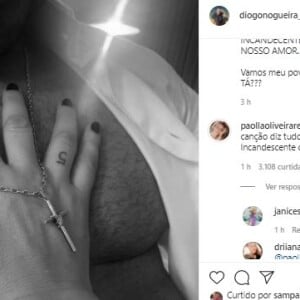 Paolla Oliveira reage à foto 'quente' de Diogo Nogueira