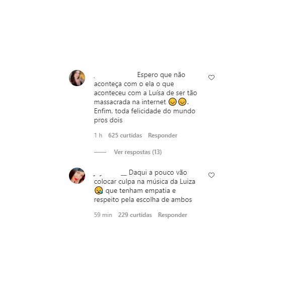 Fãs também lembraram Luísa Sonza após anúncio de término