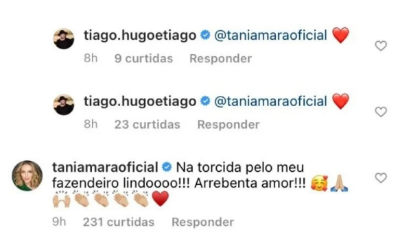 Tânia Mara declarou torcida para sertanejo Tiago em 'A Fazenda 13'