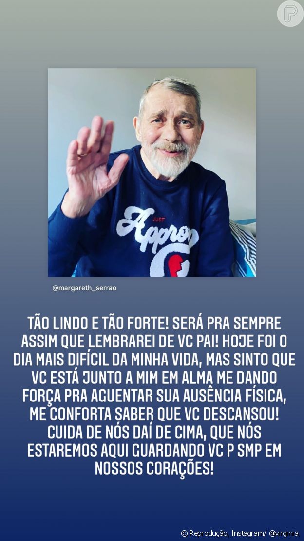Virginia Fonseca postou uma homenagem ao pai nos Stories, do Instagram
