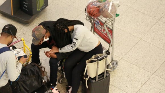 Lucas Penteado e a noiva, Júlia Franhani, vão às lágrimas em aeroporto após traição. Fotos!