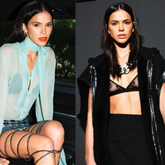Transparência é queridinha de Bruna Marquezine em looks