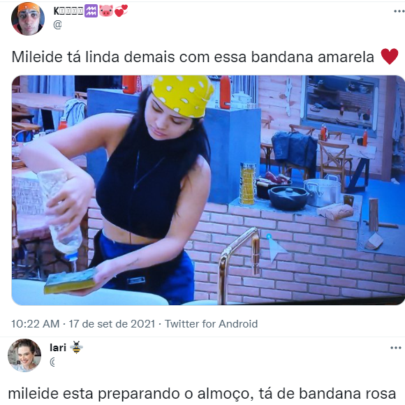 Internautas reparam quando Mileide Mihaile usa bandanas coloridas na cabeça em 'A Fazenda'