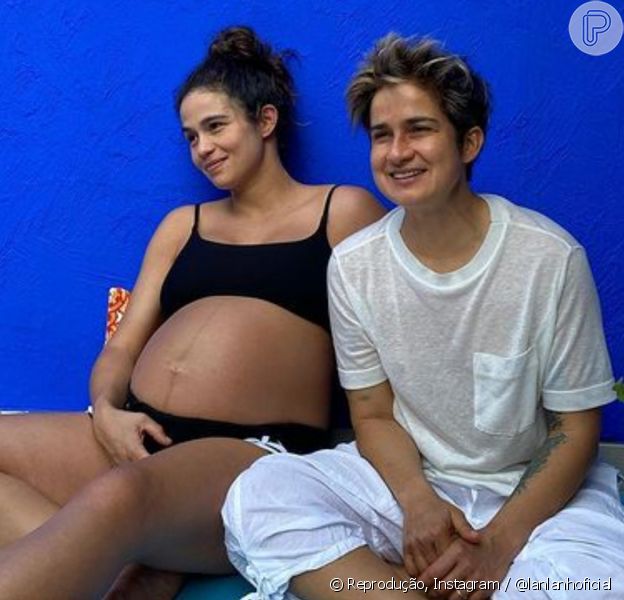 Lan Lanh se impressiona com tamanho da barriga de Nanda Costa, da gravidez das gêmeas