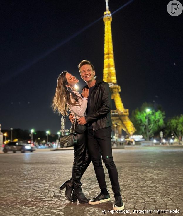 Michel Teló exaltou parceria de 7 anos de casamento com Thais Fersoza em Paris, França