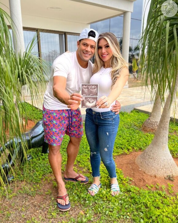 Hulk postou vídeo do chá de revelação de Zaya, a bebê que espera com Camila Ângelo, com quem está casado desde fevereiro de 2020