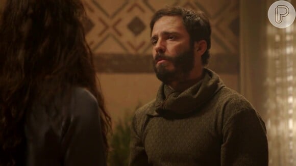 Na novela 'Gênesis', Muriel (Rhaisa Batista) preocupa o marido, Judá (Thiago Rodrigues), com seu estado cada vez pior