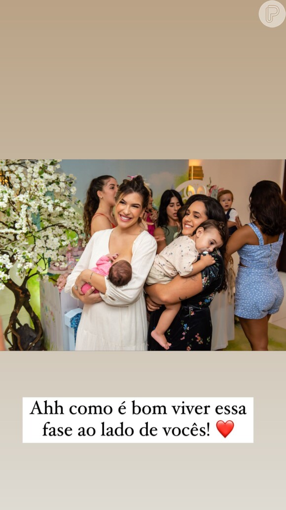Lorena Improta se declarou para a família em festa de um mês da filha