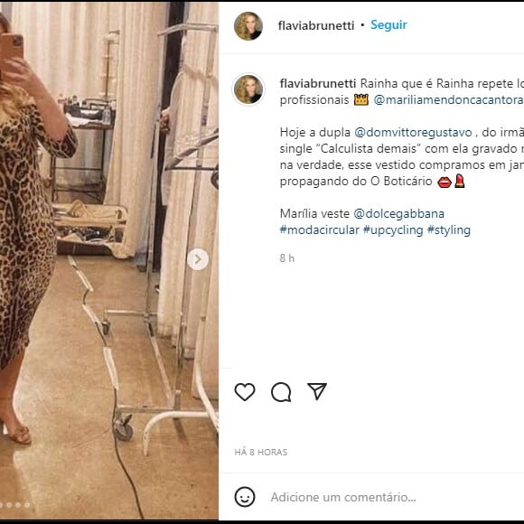 Flavia Brunetti conta curiosidade sobre look usado por Marília Mendonça